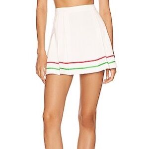 SOLID & STRIPED Tennis Skirt White with Red and Green Stripe Trim Prince